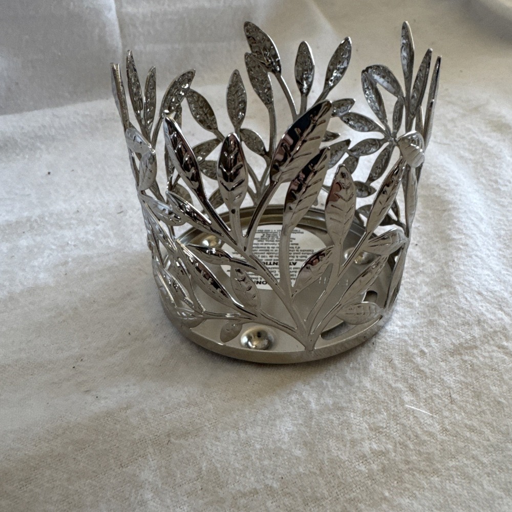 New Bath & Body Works SILVER BRANCHES‎ 7oz. SINGLE WICK CANDLE HOLDER